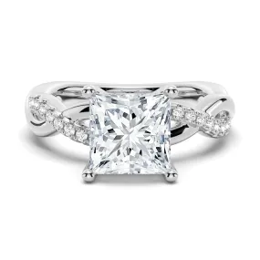 3 CT. Twist Vine Princess Cut Moissanite Engagement Ring