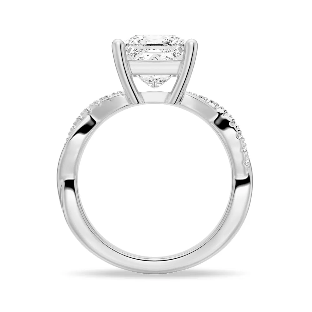 3 CT. Twist Vine Princess Cut Moissanite Engagement Ring