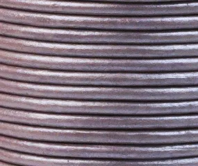 3mm Round Greek Leather - Mauve Frosted (12 Inches)