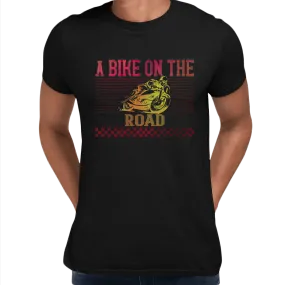 A Bike On The Road Crew Neck T-Shirt For Biking Minds