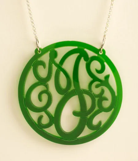 Acrylic Rimmed Initial Necklace