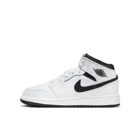 Air Jordan 1 Mid GS (White/Black/White/Black)