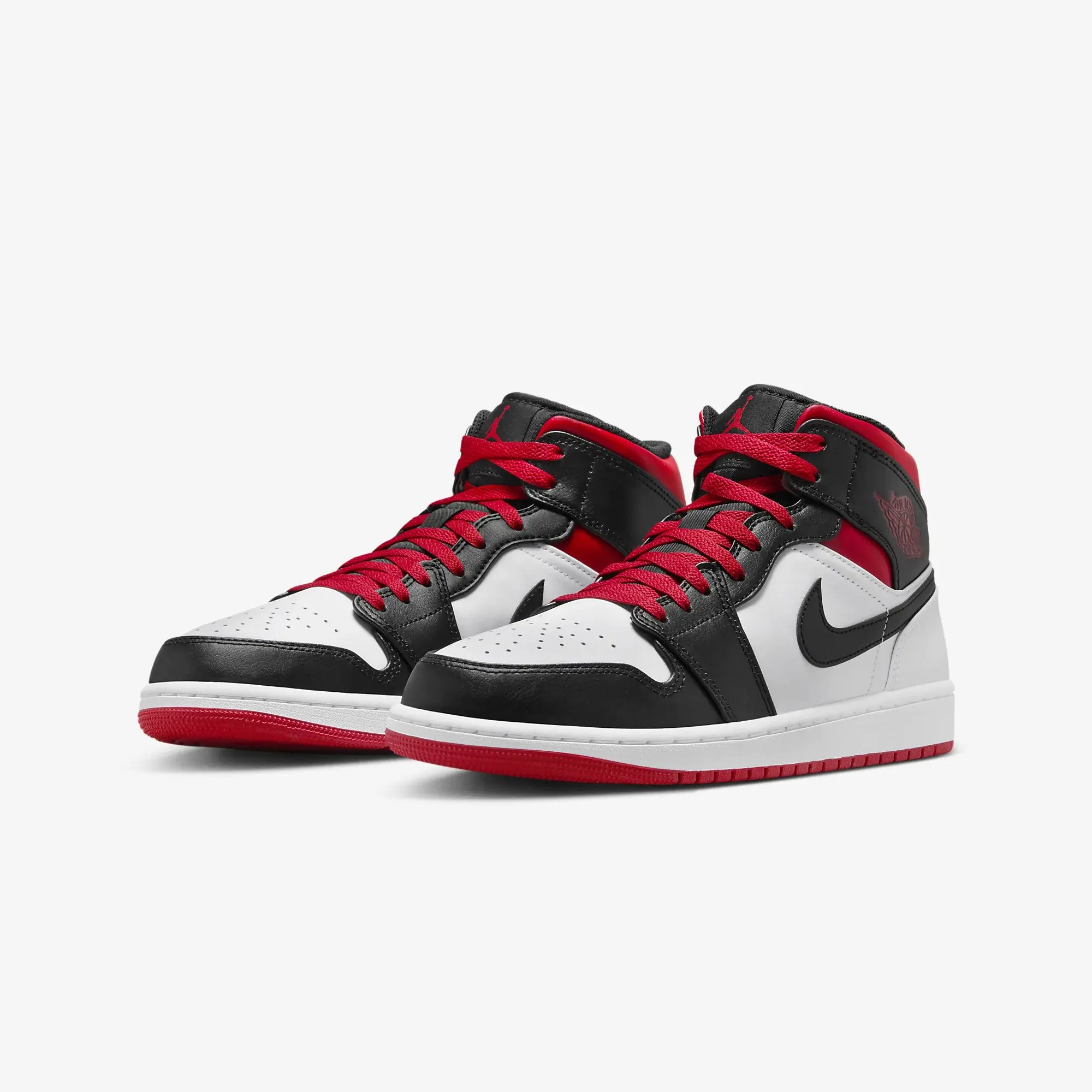 AIR JORDAN 1 MID 'WHITE/GYM RED-BLACK'