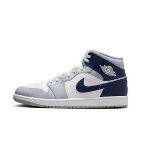 Air Jordan 1 Mid (White/Midnight Navy/Wolf Grey)