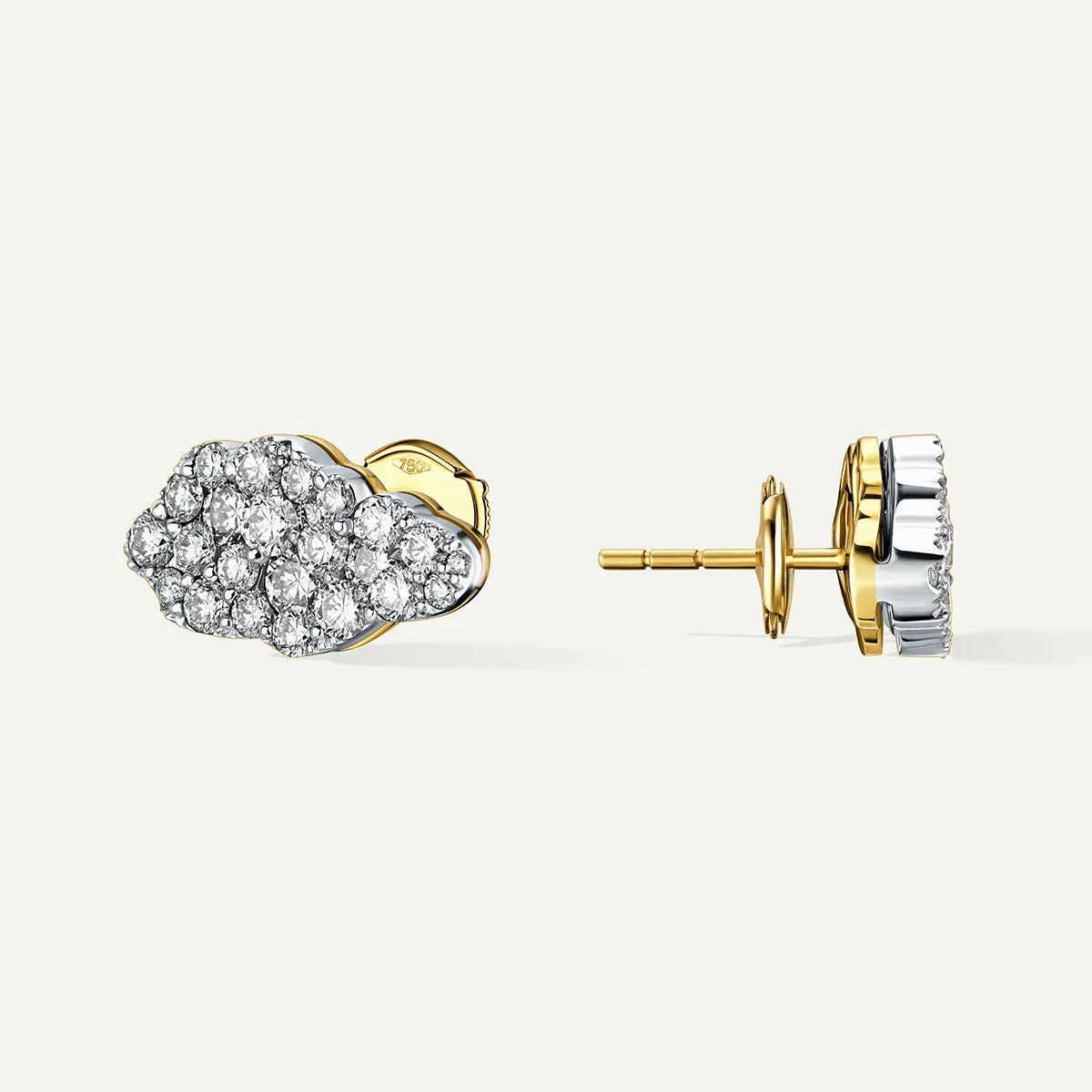 Allusia Love Clustered 18K Gold Earrings w. Diamonds