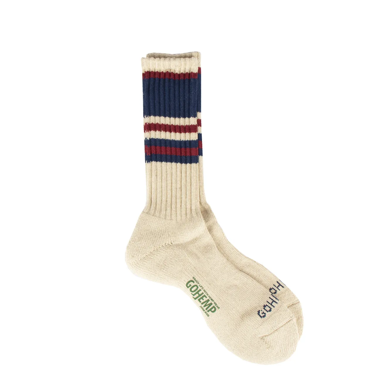 Anonymous Ism Gohemp Random Stripe Pile Crew Socks Navy