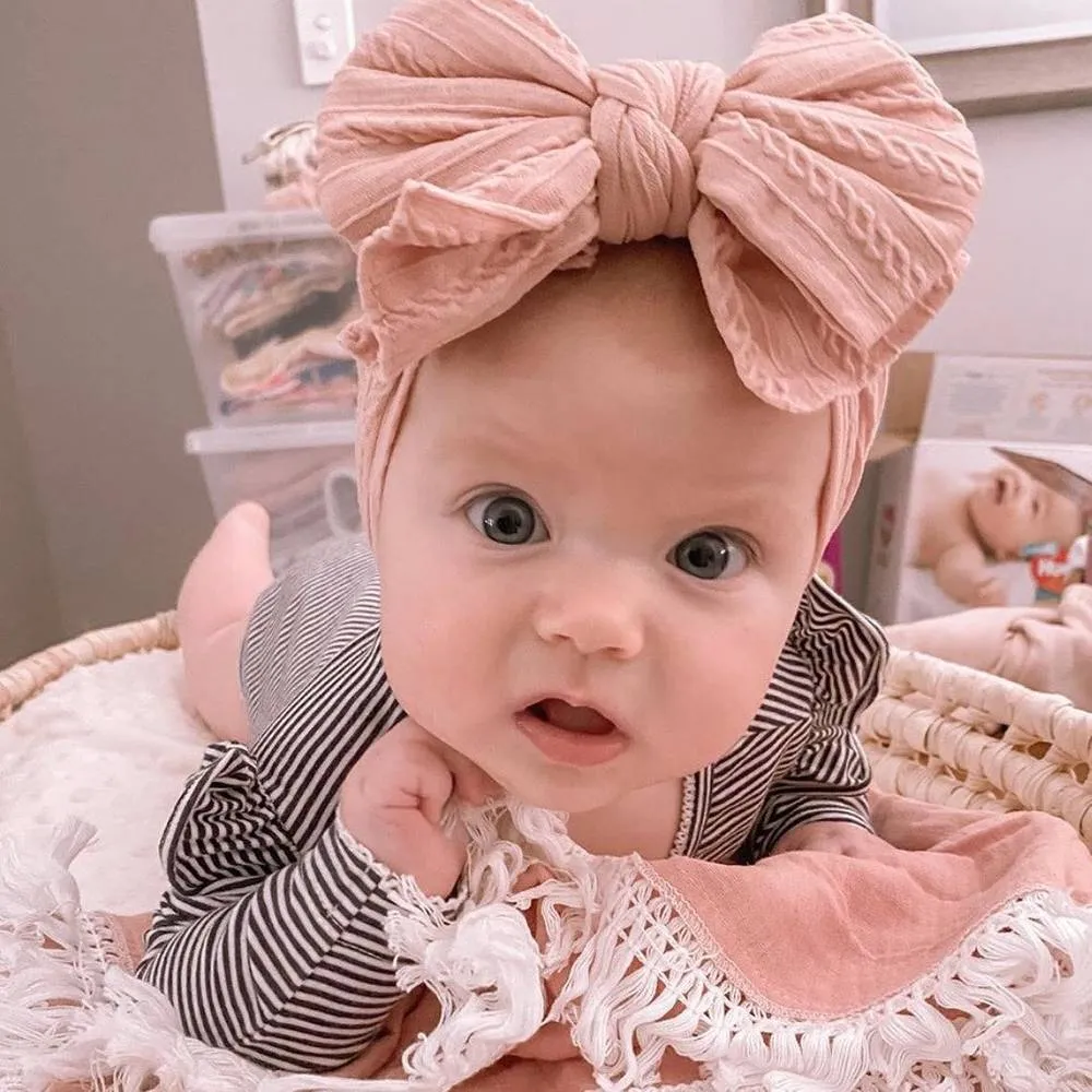 Baby Top Knot Double Bow Headband Strawberry