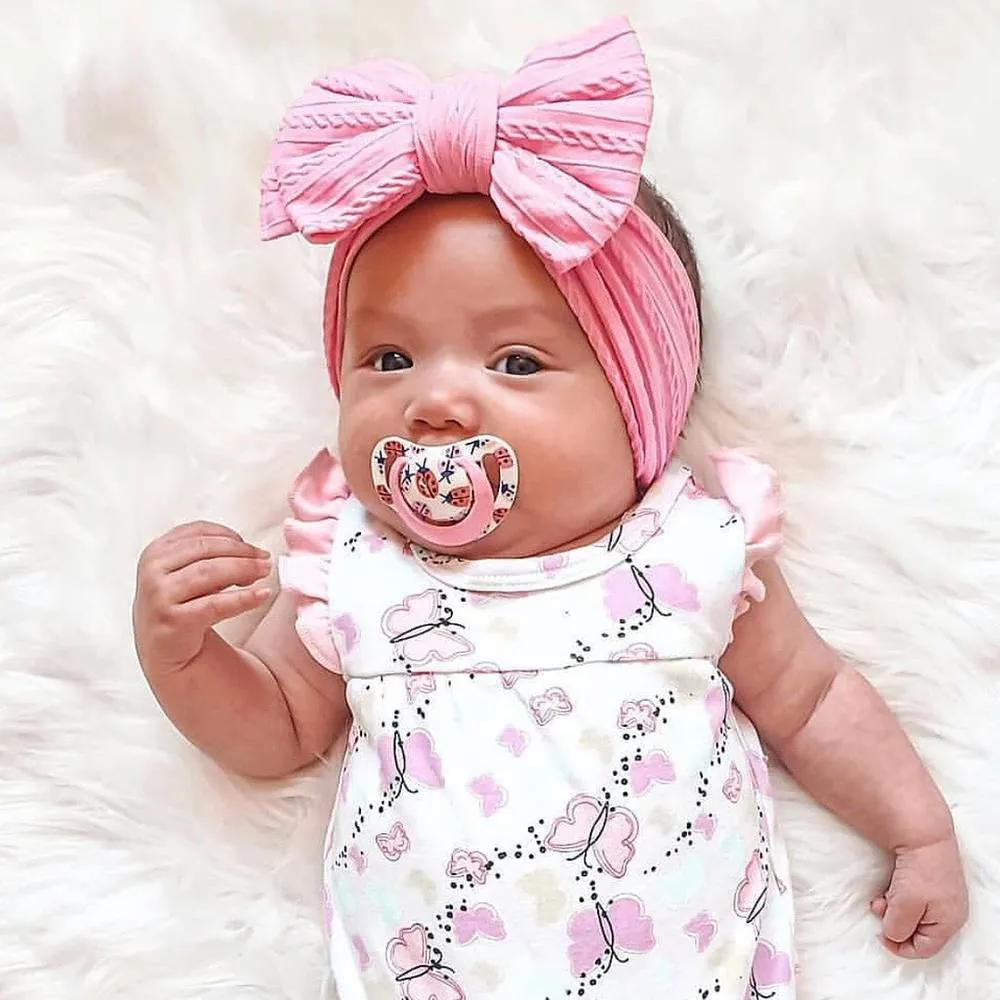 Baby Top Knot Double Bow Headband Strawberry