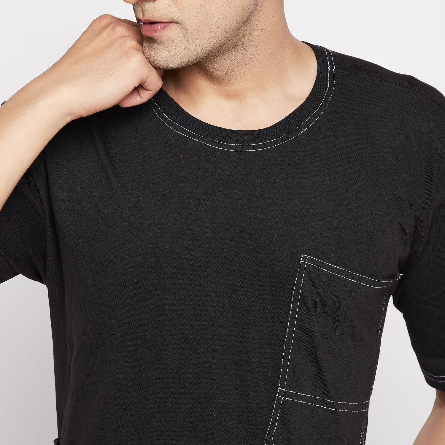 Black Oversized Carpenter Tshirt