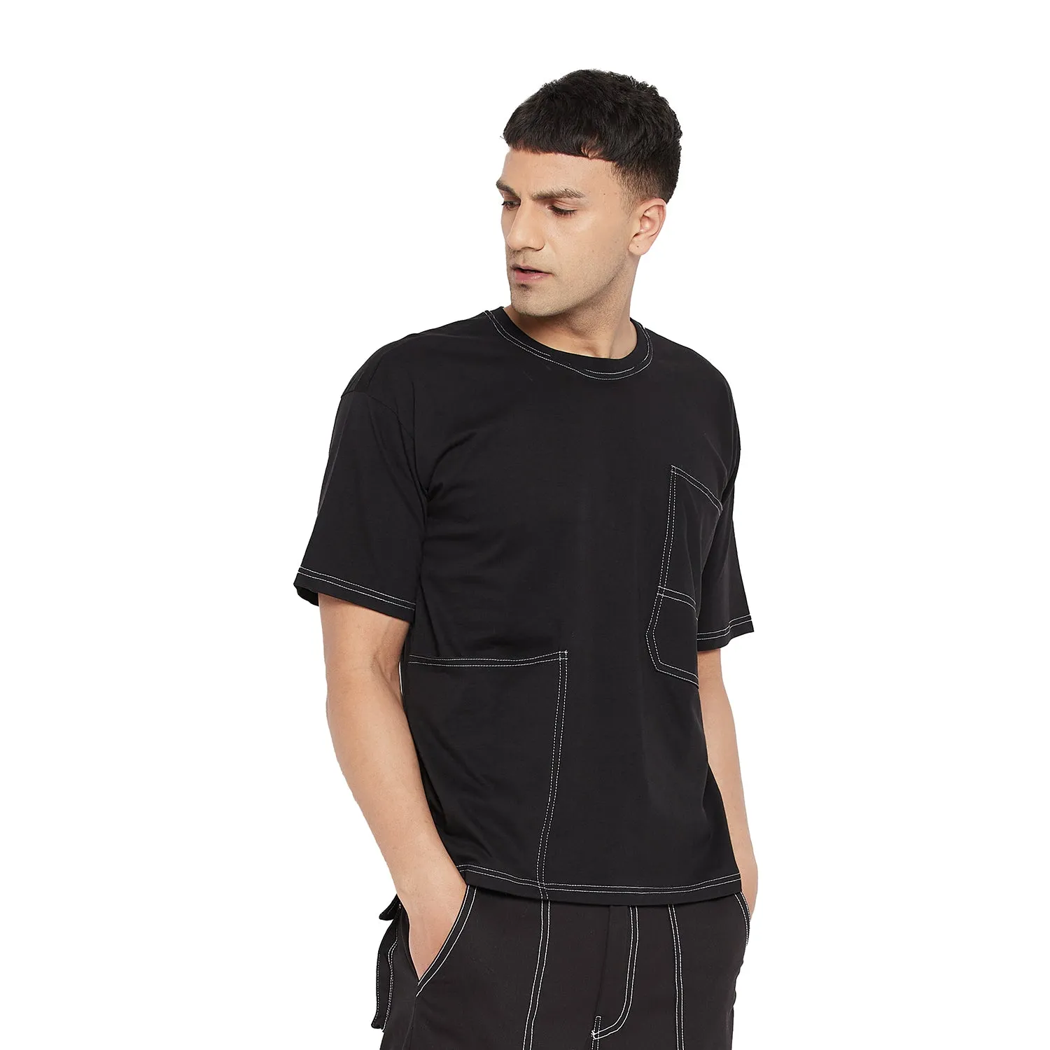 Black Oversized Carpenter Tshirt