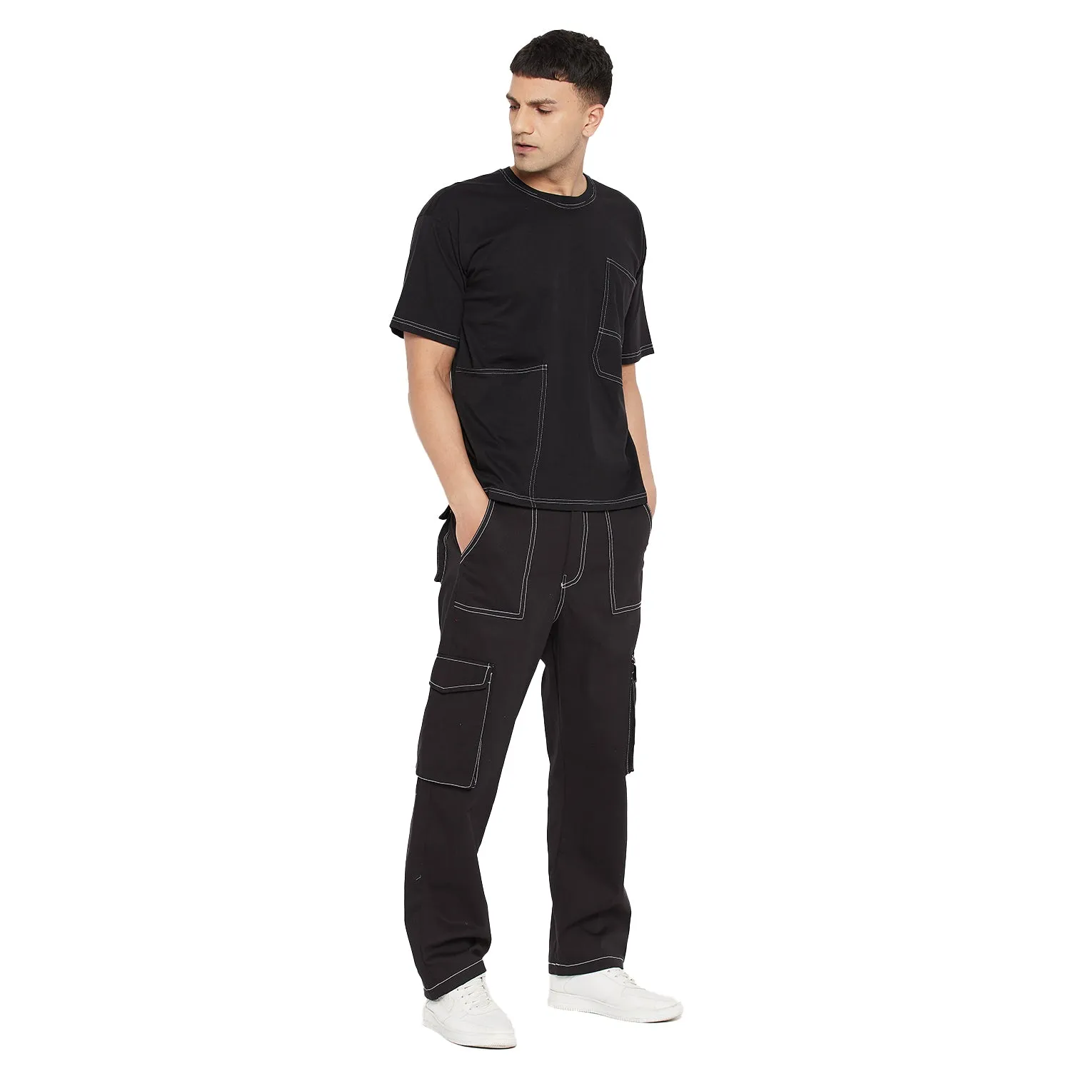 Black Oversized Carpenter Tshirt