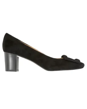 Buckle Heel (Black Suede)