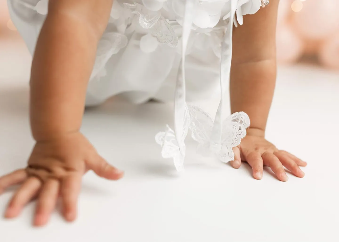 Butterfly White Satin Ceremony Romper