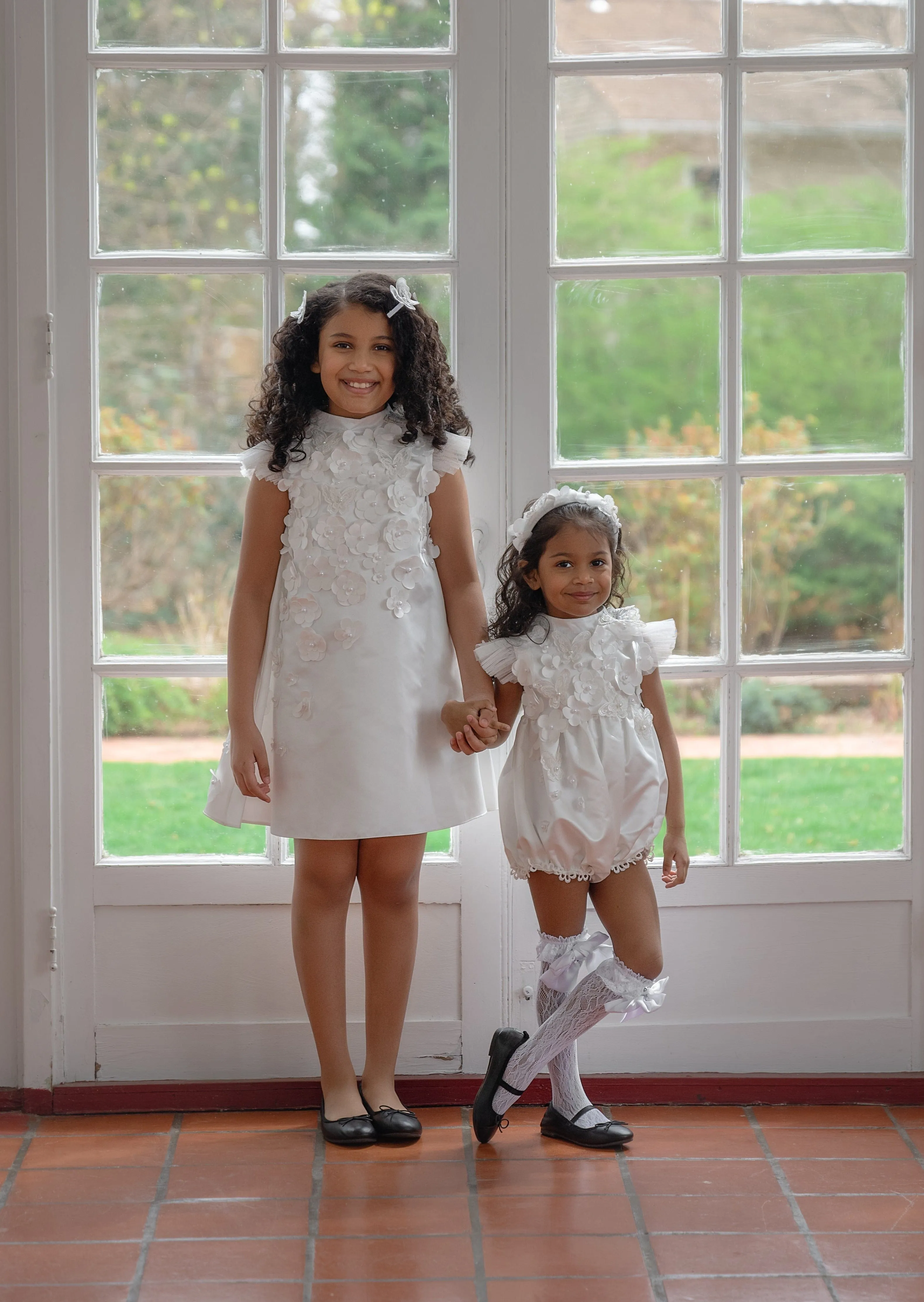 Butterfly White Satin Ceremony Romper