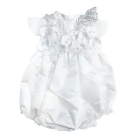 Butterfly White Satin Ceremony Romper