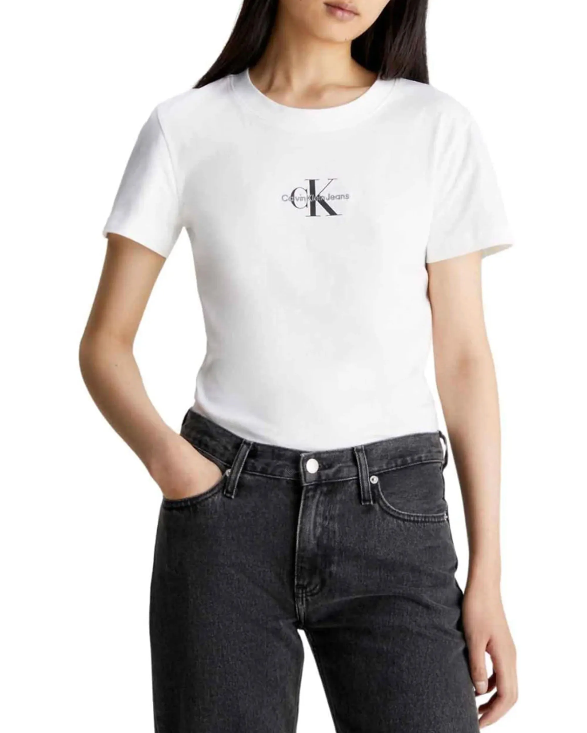 Calvin Klein Monologo Slim Tee Bianco