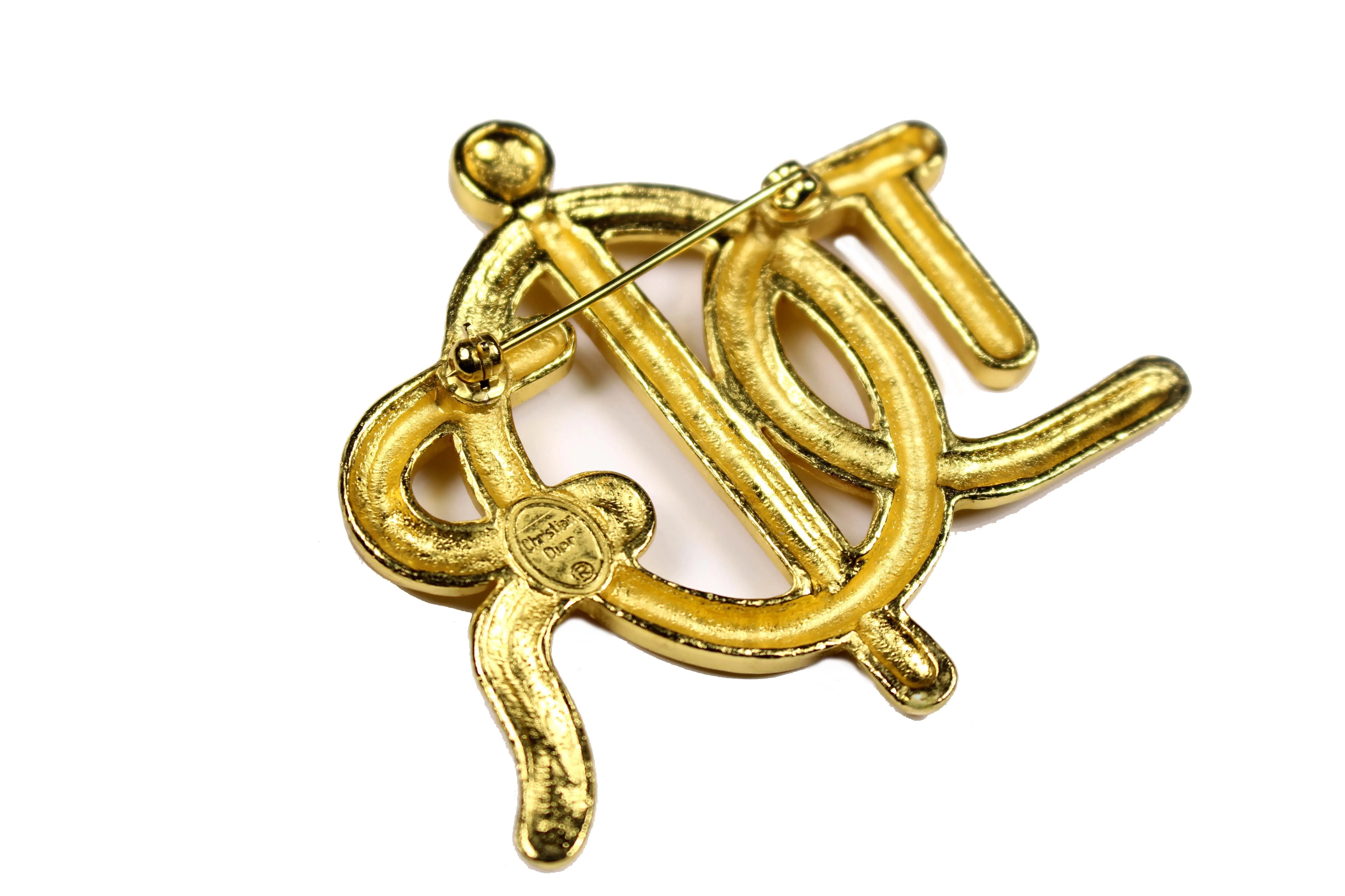 CHRISTIAN DIOR Logo rope brooch