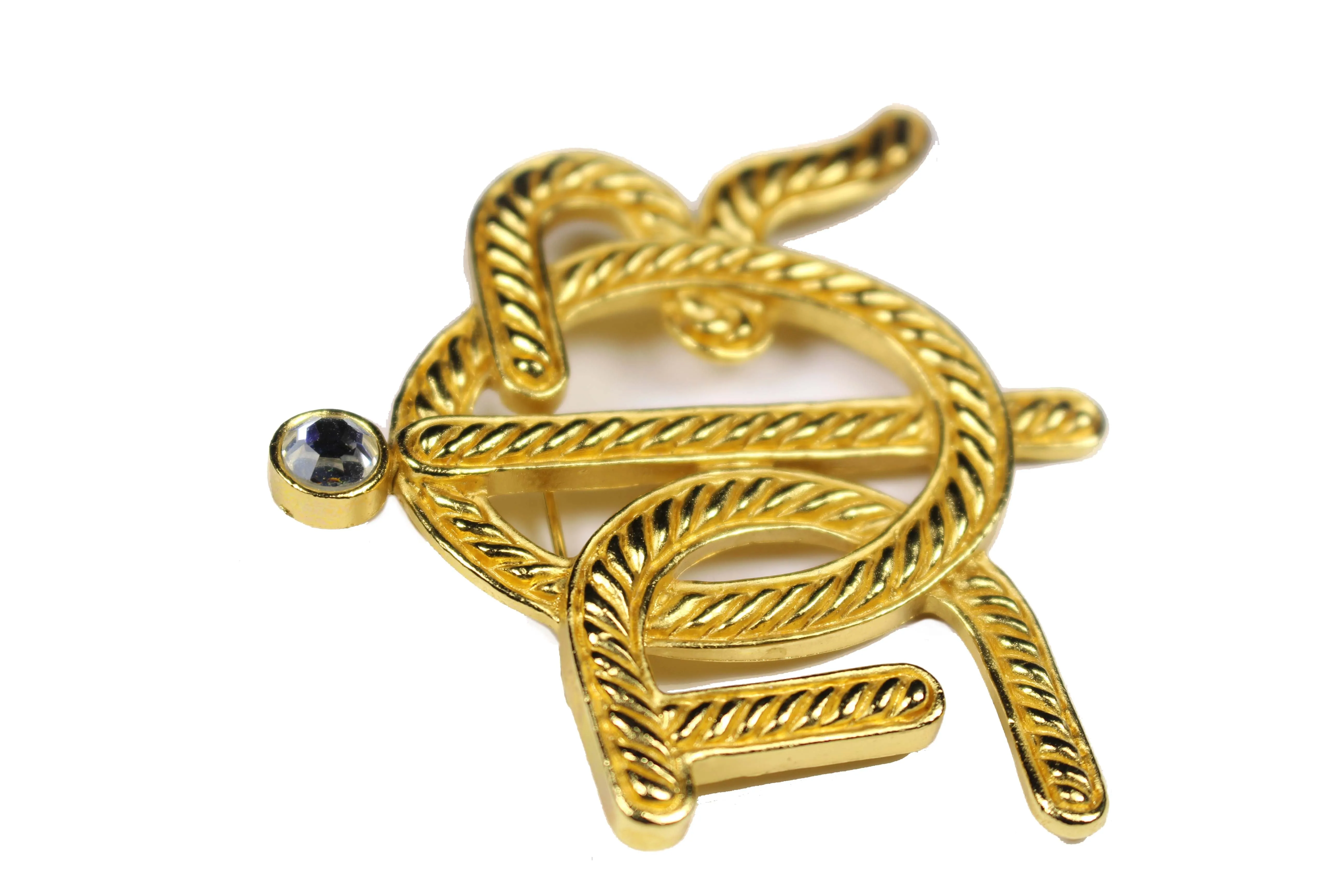 CHRISTIAN DIOR Logo rope brooch