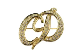 CHRISTIAN DIOR small Logo rhinestones brooch