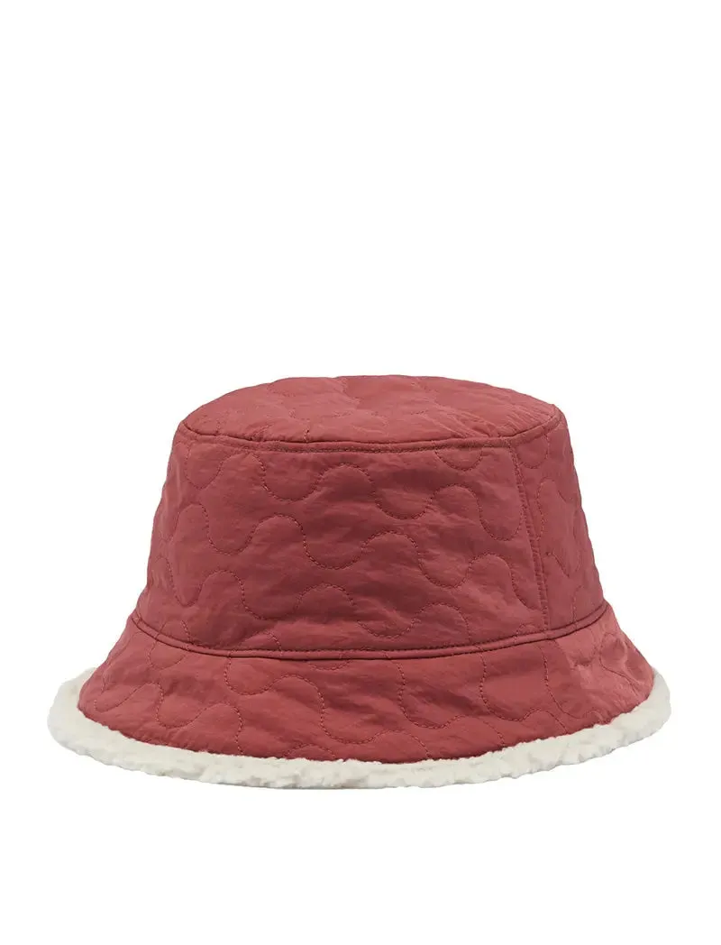 Columbia Unisex Winter Pass Reversible Sherpa Quilted Bucket Hat Beetroot / Dark Stone