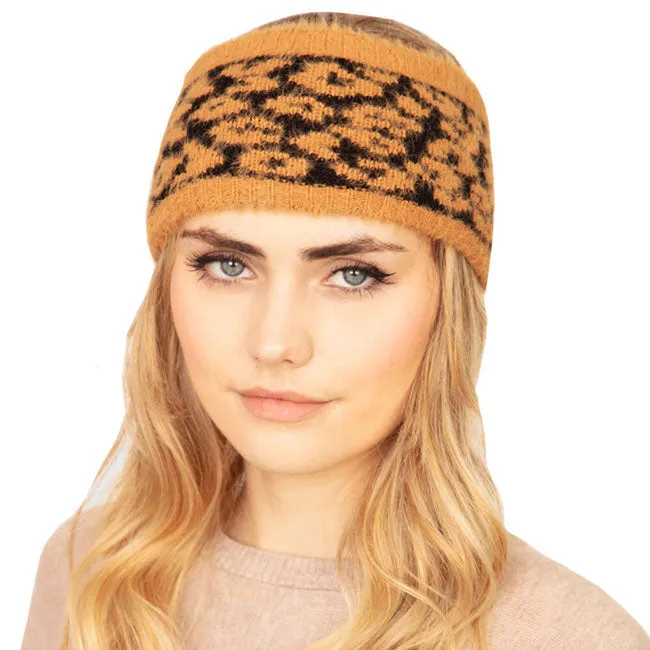 Cozy Leopard Patterned Fashionable Earmuff Headband Ear Warmer