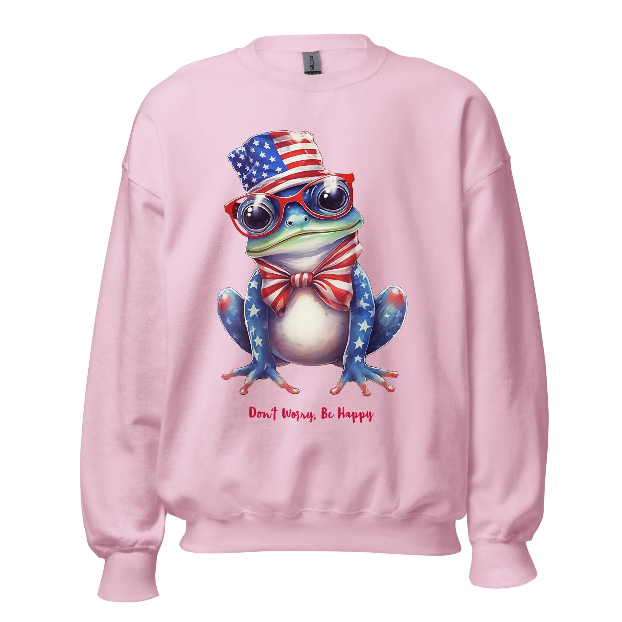 Customizable Cute Patriotic Frog Sweatshirt / USA Flag Sweatshirt