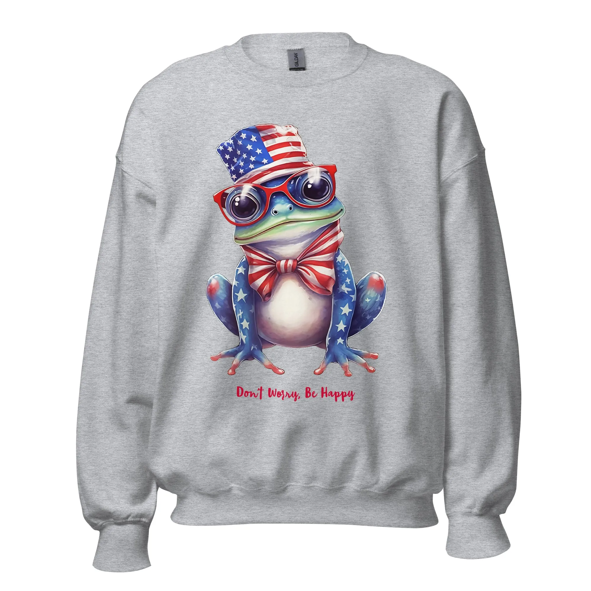 Customizable Cute Patriotic Frog Sweatshirt / USA Flag Sweatshirt