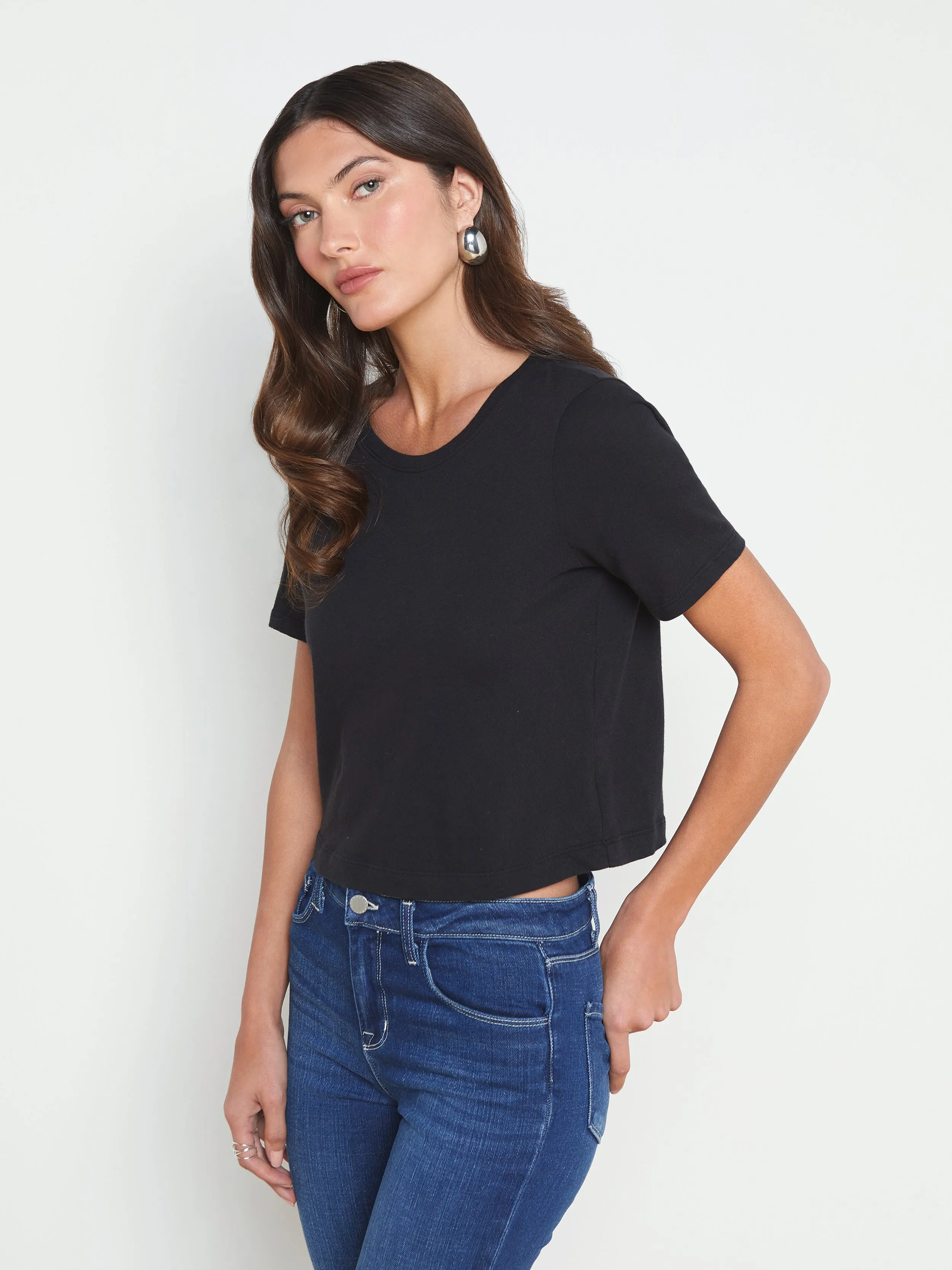 Donna Cotton Cropped Tee