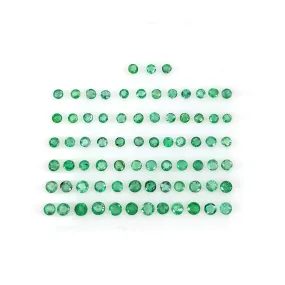 Emerald Gemstone Normal Cut : 5.00cts Natural Untreated Unheated Green Emerald Round Shape 2mm - 3mm Lots