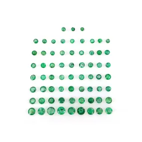 Emerald Gemstone Normal Cut : 5.00cts Natural Untreated Unheated Green Emerald Round Shape 2mm - 4mm Lots