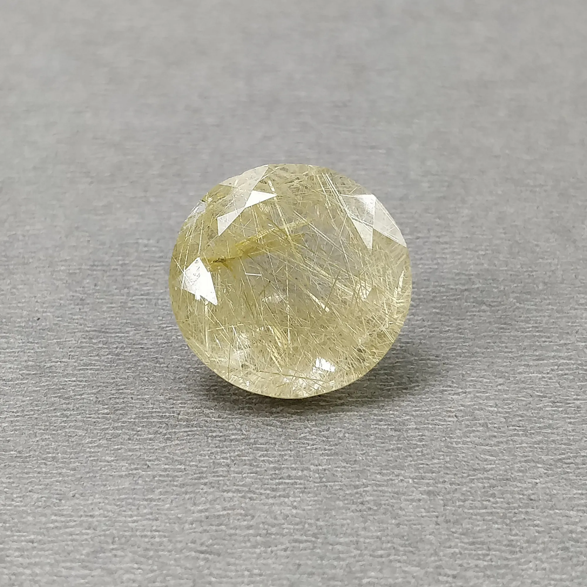 GOLDEN RUTILE Gemstone Normal Cut : 21.80cts Natural Untreated Rutilated Quartz Gemstone Round Shape 19mm