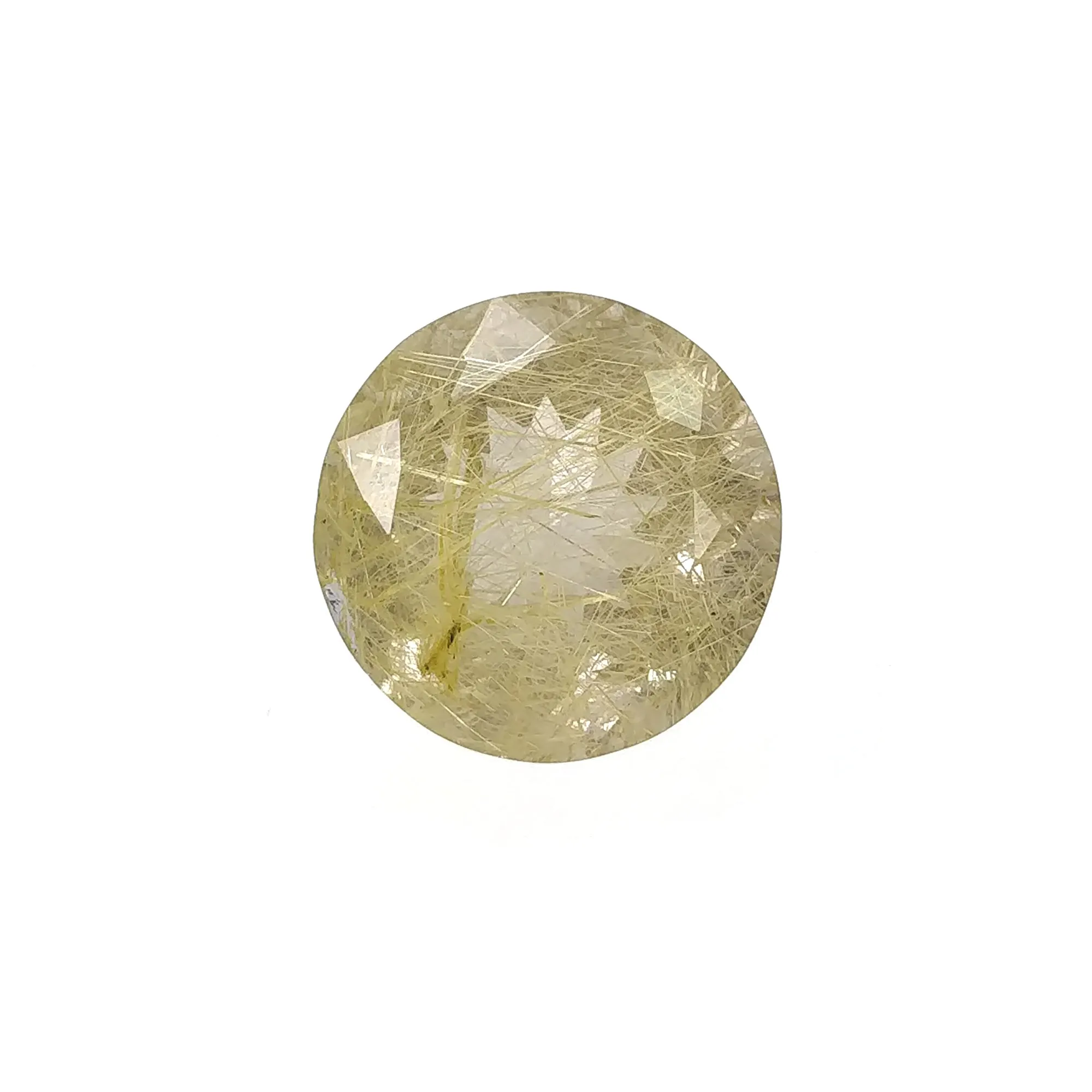 GOLDEN RUTILE Gemstone Normal Cut : 21.80cts Natural Untreated Rutilated Quartz Gemstone Round Shape 19mm