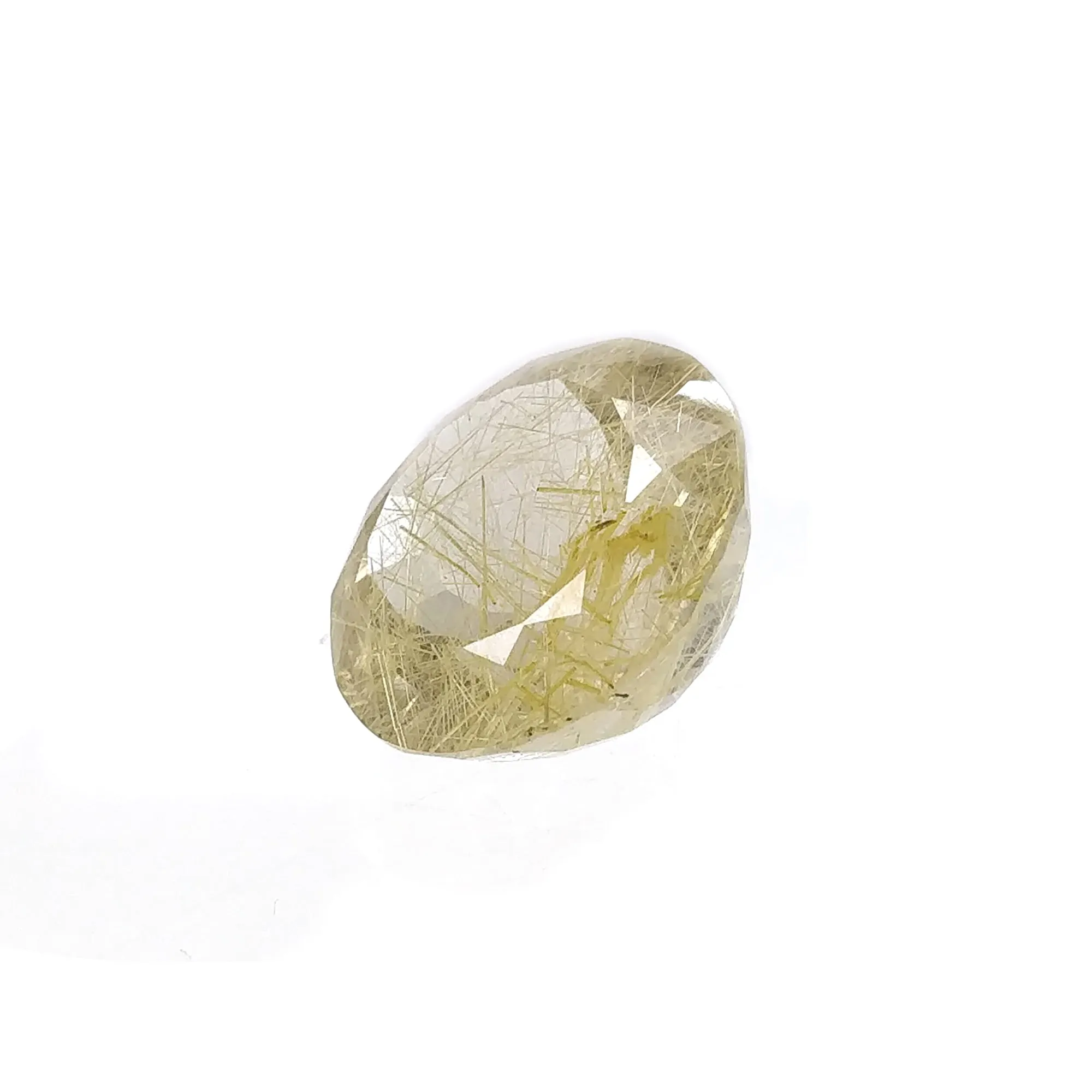 GOLDEN RUTILE Gemstone Normal Cut : 21.80cts Natural Untreated Rutilated Quartz Gemstone Round Shape 19mm