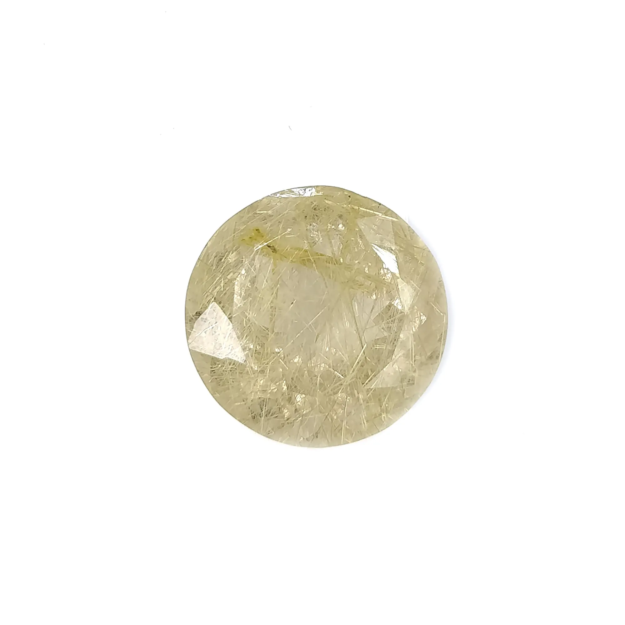 GOLDEN RUTILE Gemstone Normal Cut : 21.80cts Natural Untreated Rutilated Quartz Gemstone Round Shape 19mm