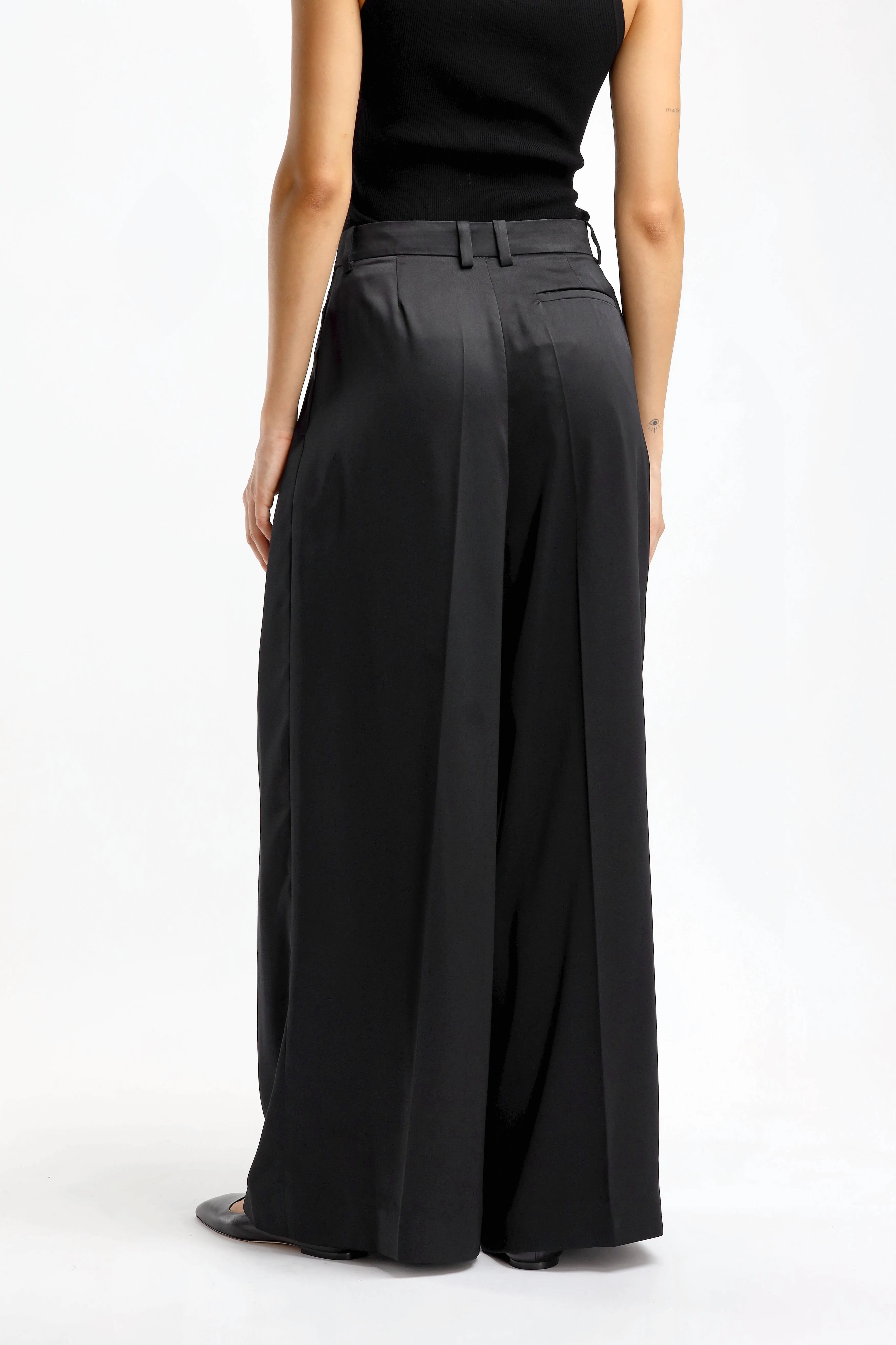 Hose Wide Leg in Schwarz