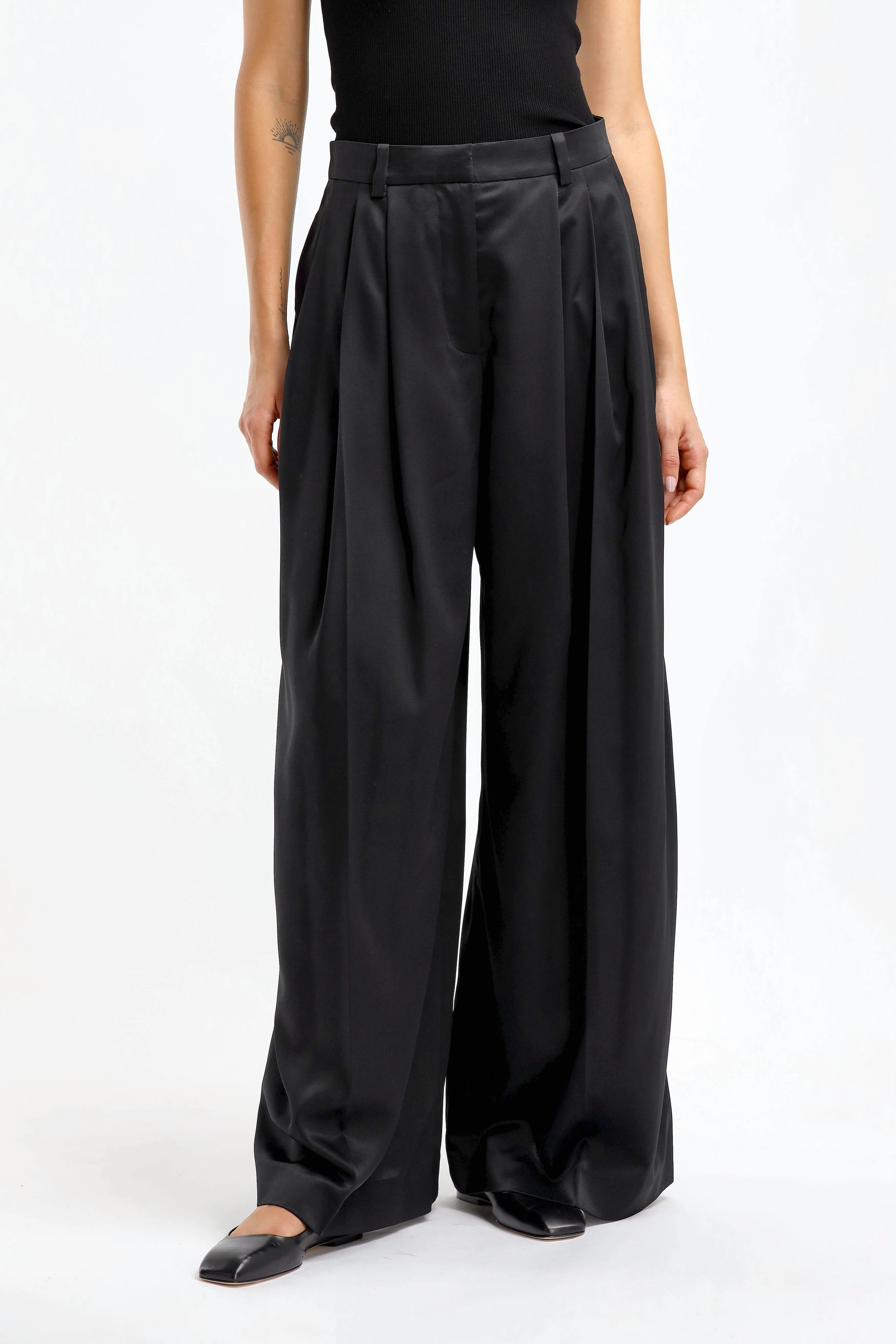 Hose Wide Leg in Schwarz