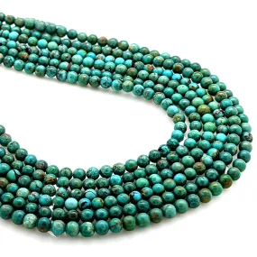 Kingman Turquoise Rounds - Strong Matrix - 4mm