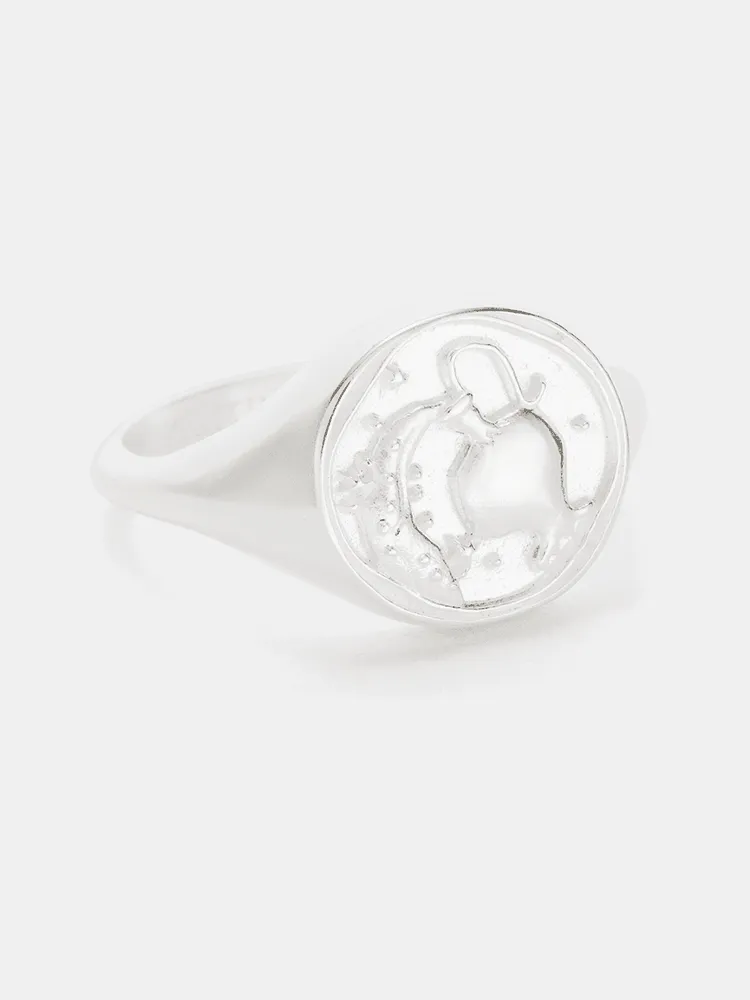 Kirstin Ash Aquarius Signet Ring - Sterling Silver