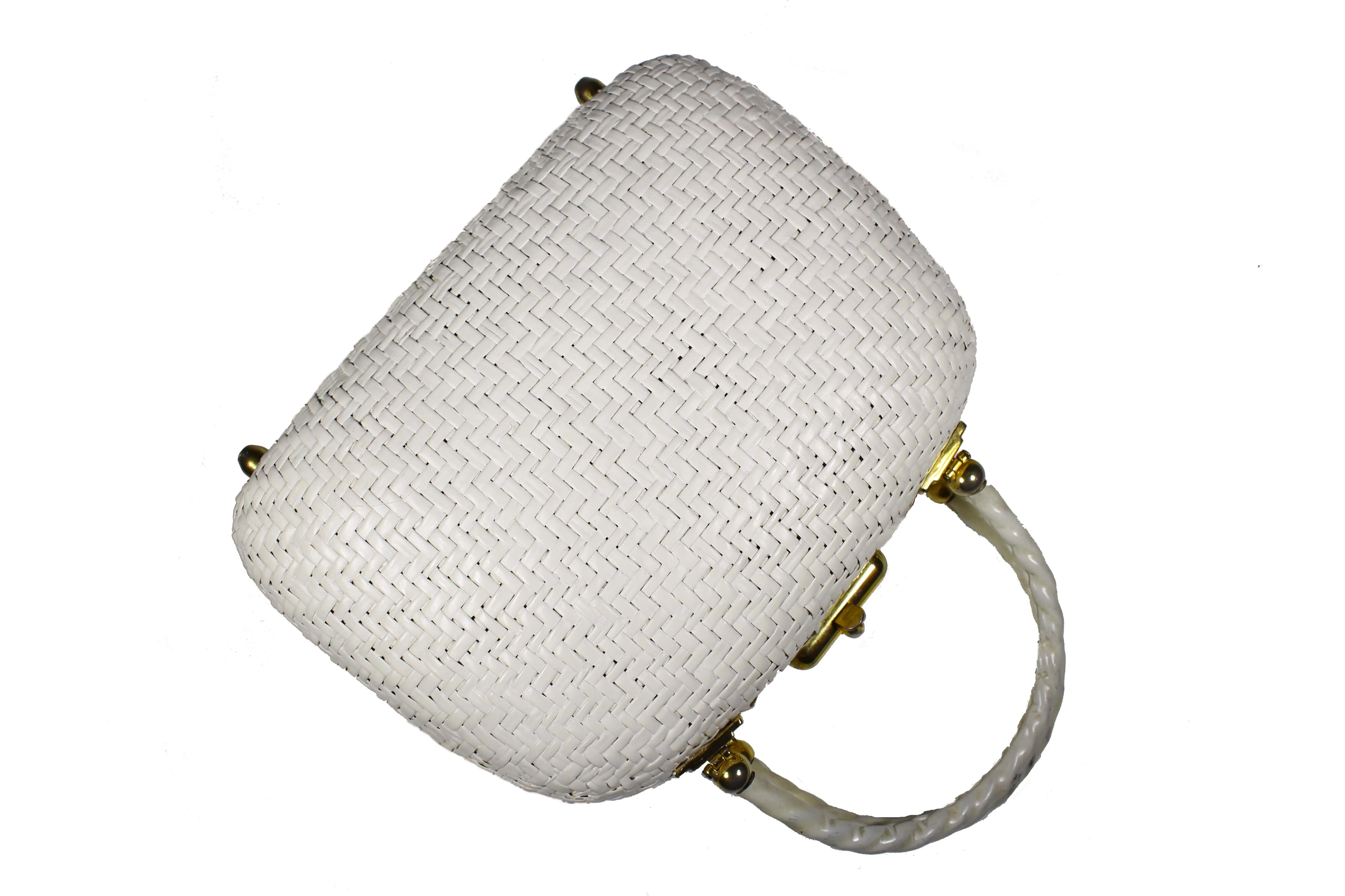 KORET white wicker handbag