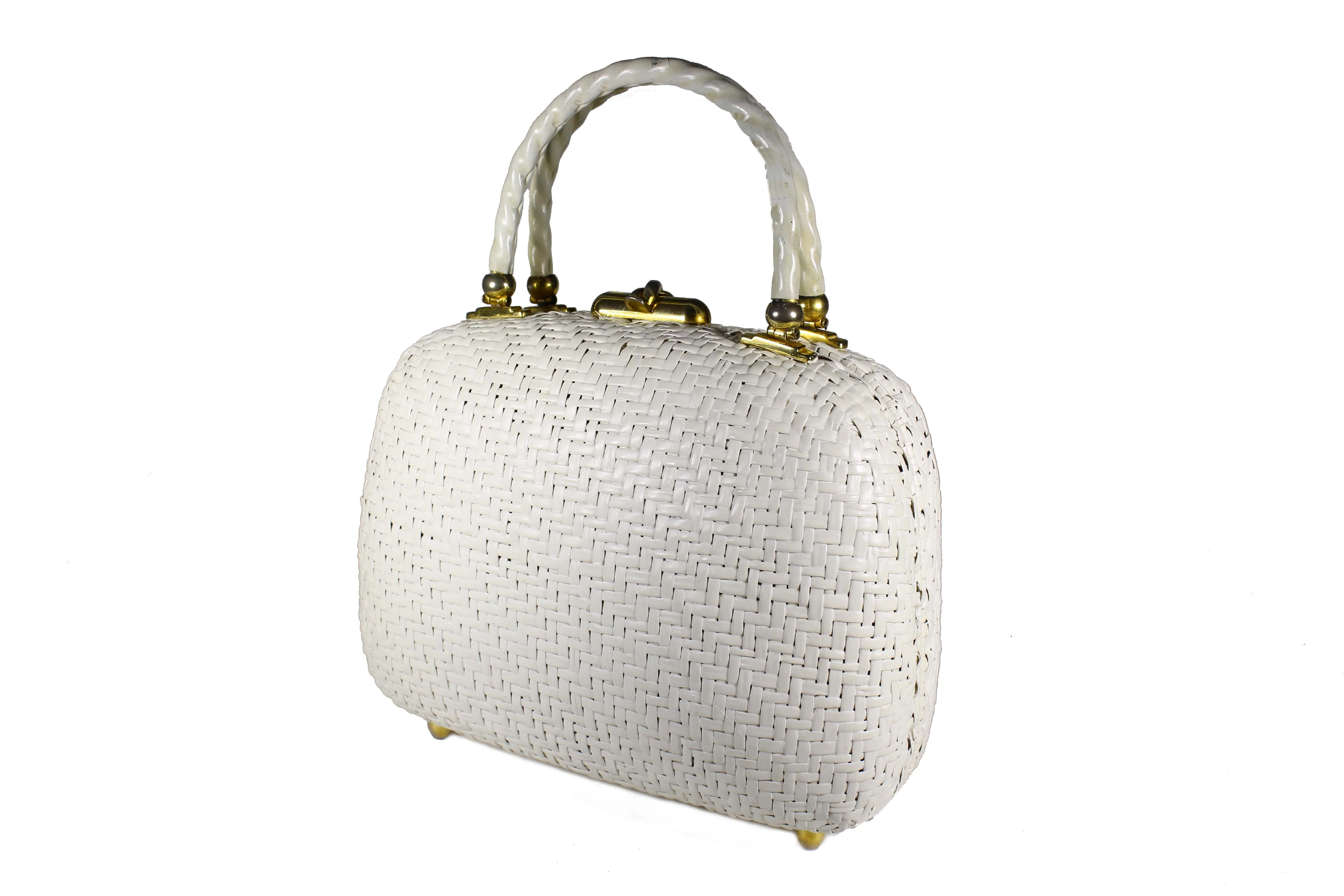 KORET white wicker handbag