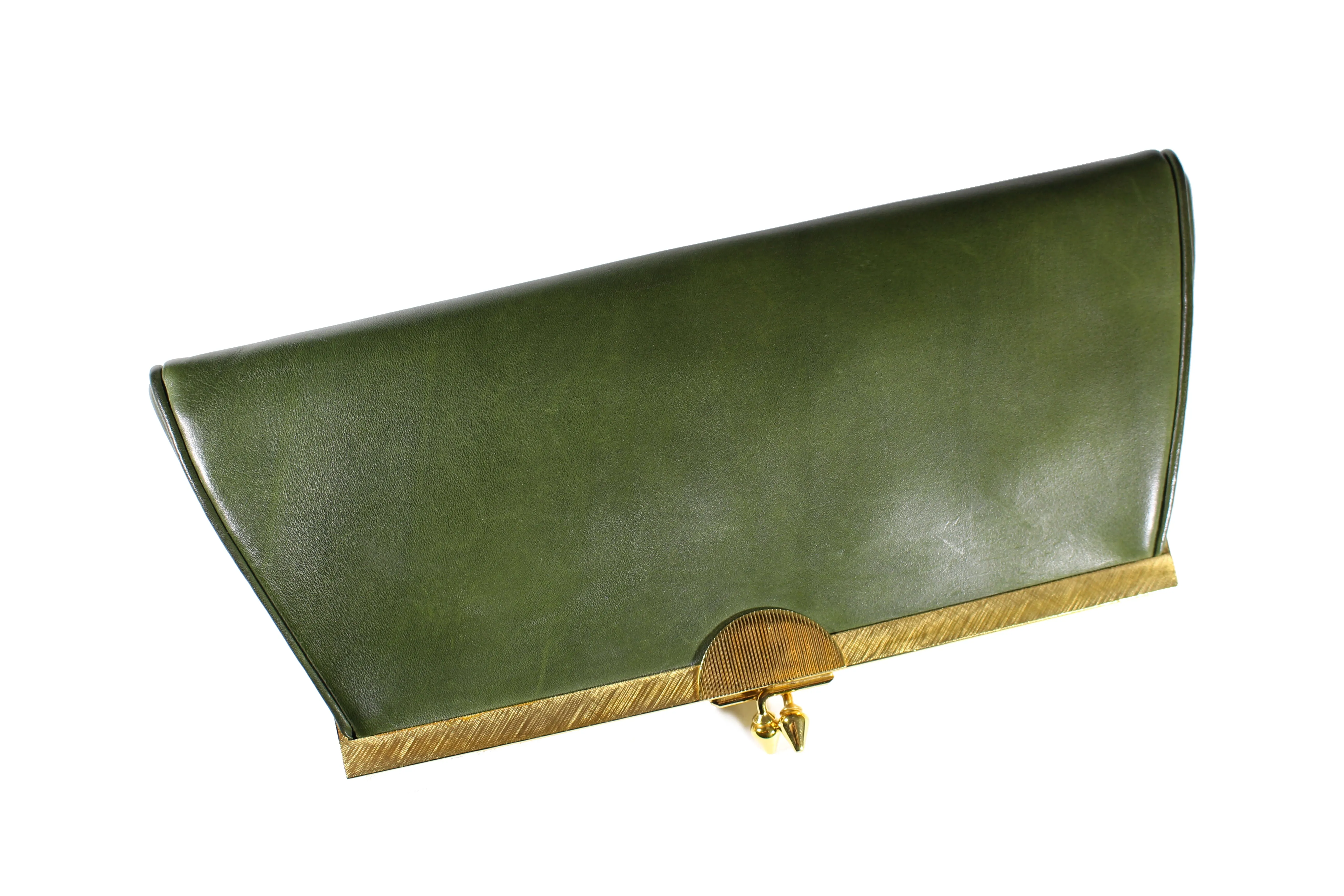 LOEWE green leather clutch