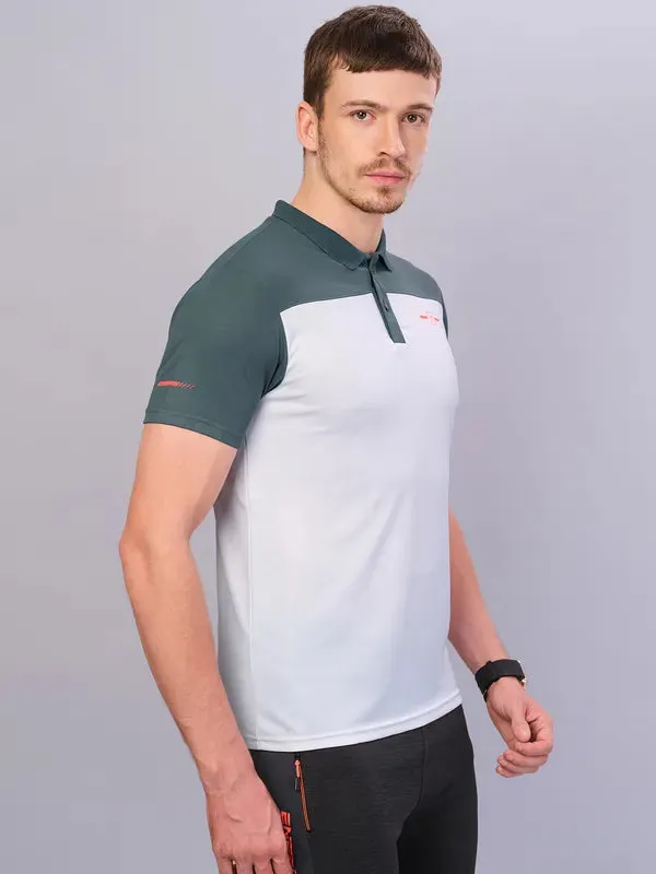 Men Colorblock Relax Fit Polo T-shirt with TECHNO COOL 