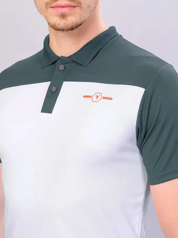 Men Colorblock Relax Fit Polo T-shirt with TECHNO COOL 