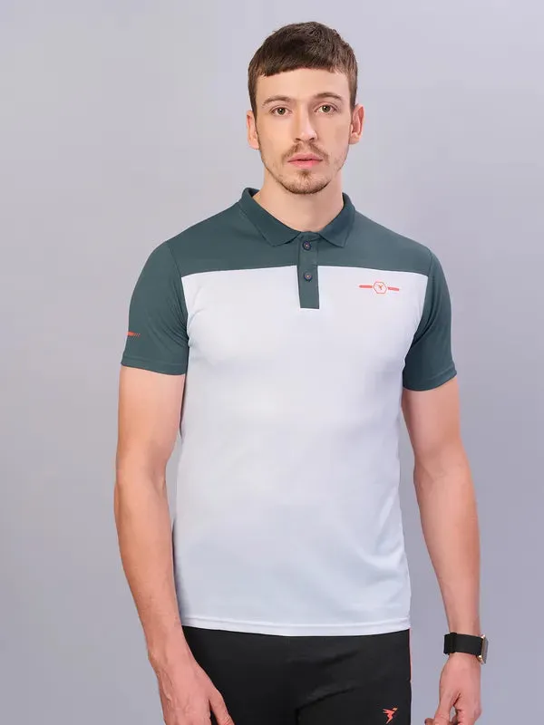 Men Colorblock Relax Fit Polo T-shirt with TECHNO COOL 