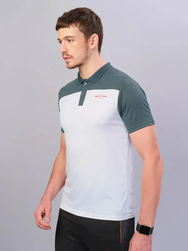 Men Colorblock Relax Fit Polo T-shirt with TECHNO COOL 