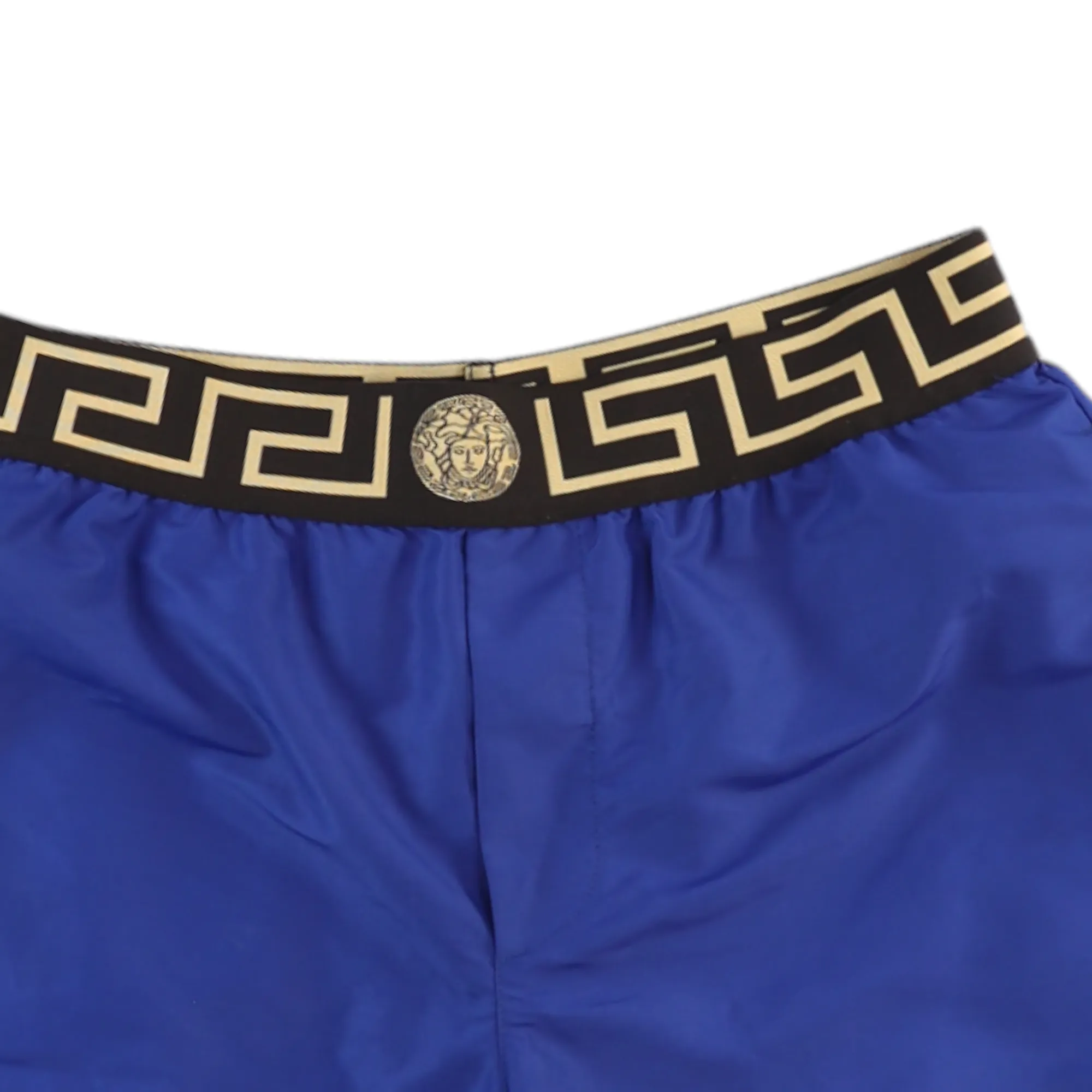 Men's Greca Waistband Swim Shorts Blue Size S