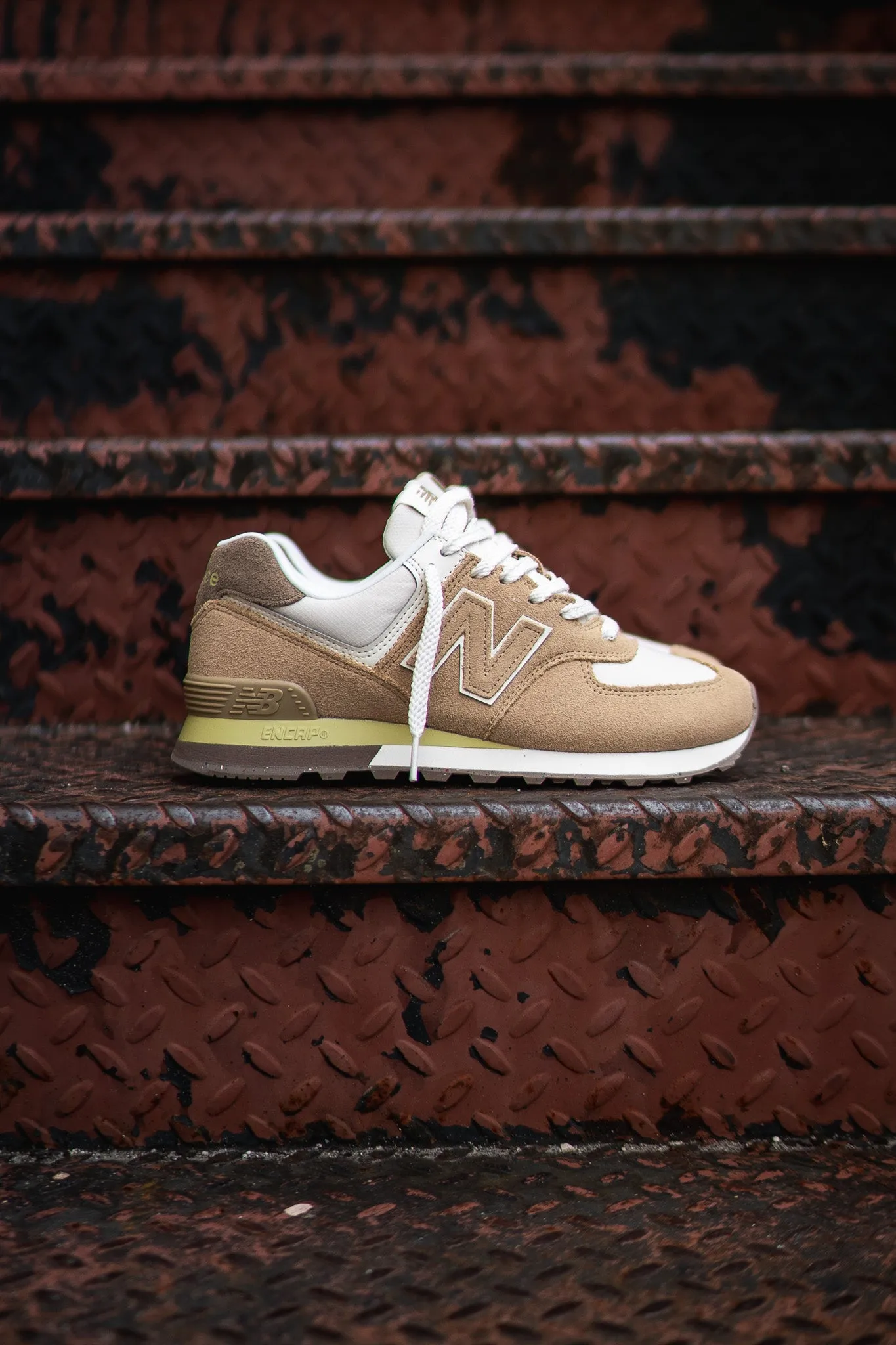 Mens New Balance 574 (Beige/White) - U574SBW