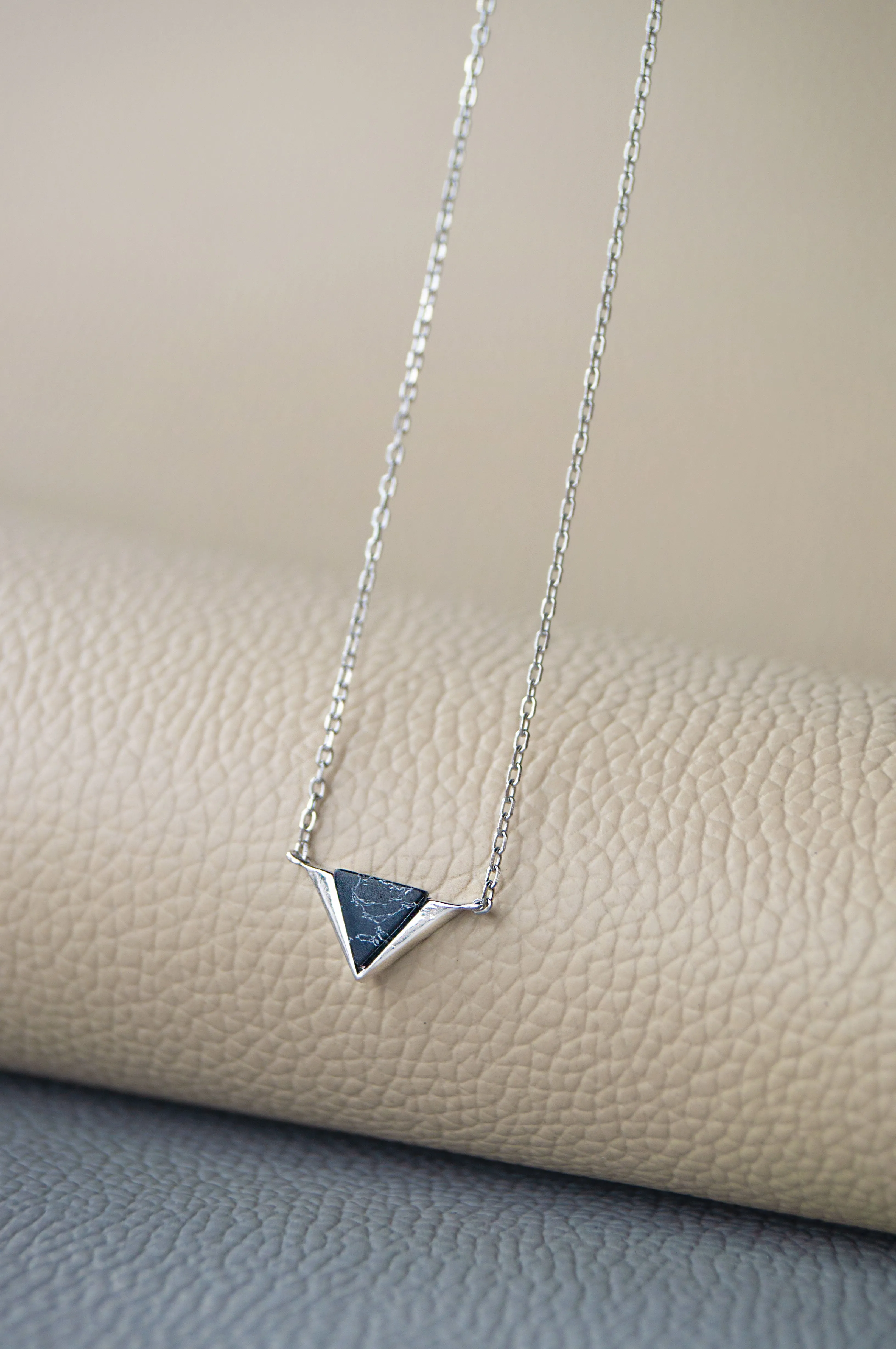 Minaret Triangle Sterling Silver Chain Necklace