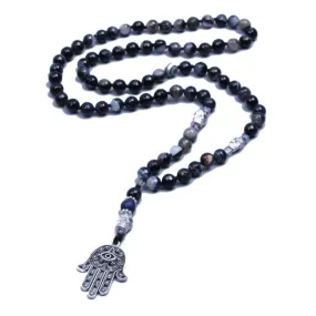 Natural Onyx with Hamsa Hand Mala