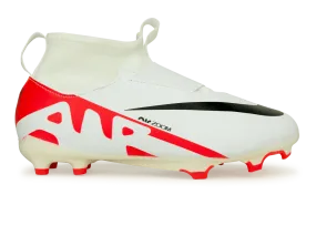 Nike Kids Zoom Mercurial Superfly 9 Academy FG/MG White/Red